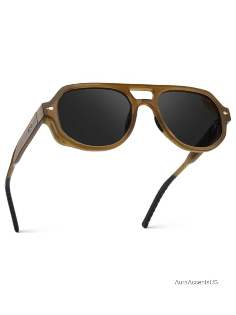 Men's Polarized Sporty Modern Aviator Performance Sunglasses, Acetate Frame,